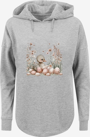 Pull-over 'Ente Ostereier Blumen Küken' F4NT4STIC en gris : devant