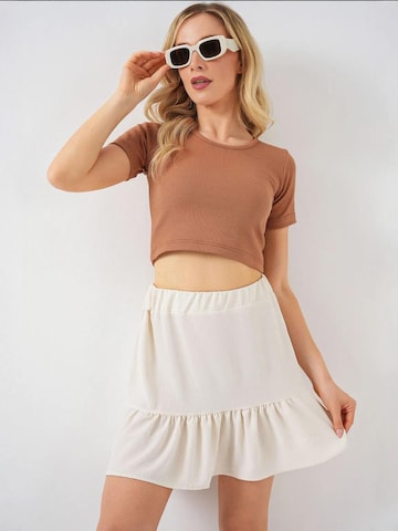 Bigdart Skirt in Beige: front