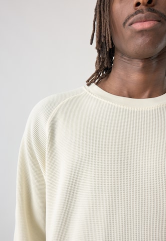 Cleptomanicx Longsleeve 'Boxy Crewneck Thermal' in Beige