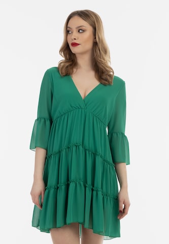 faina - Vestido en verde: frente