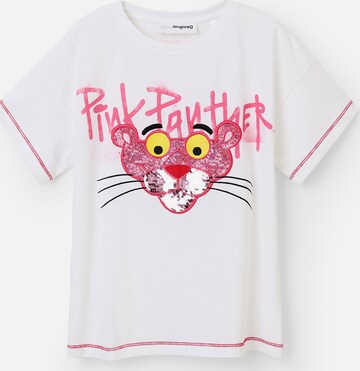 T-Shirt 'Pink Panther' Desigual en blanc : devant