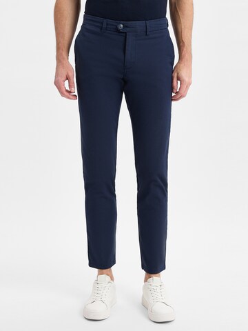 Finshley & Harding Slim fit Chino Pants 'Dylan' in Blue: front