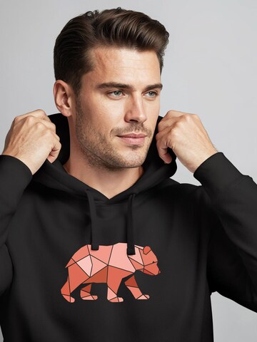 Neverless Sweatshirt 'Bär Polygon' in Black