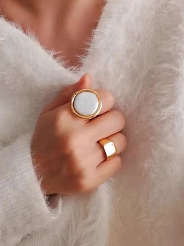 LanLivia - Anillo 'Vintage Mother of Pearl' en oro