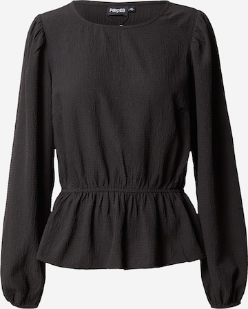 PIECES Блуза 'LIRAS' в черно: отпред
