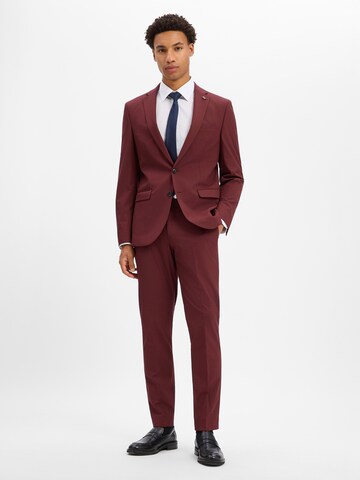 Coupe slim Pantalon Finshley & Harding London en rouge