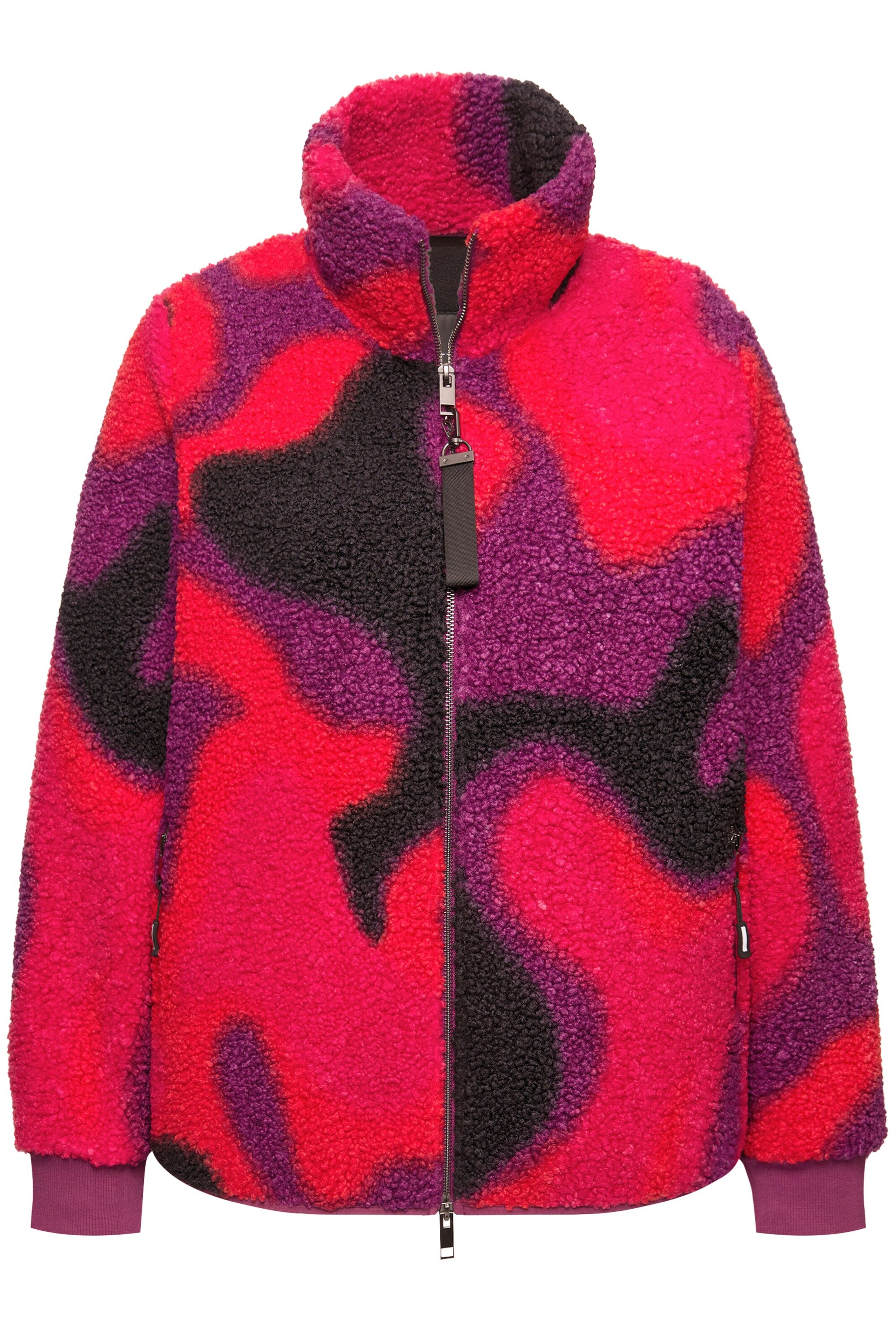 Ulla Popken Fleecejacke in Pink: Vorderseite