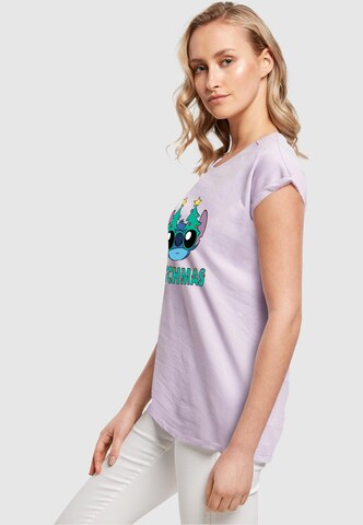 ABSOLUTE CULT T-Shirt 'Lilo And Stitch - Stitchmas Glasses' in Lila