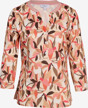 VICCI Germany Blusenshirt, Tunikaausschnitt mit verkürzter Knopfleiste in Rot: Vorderseite