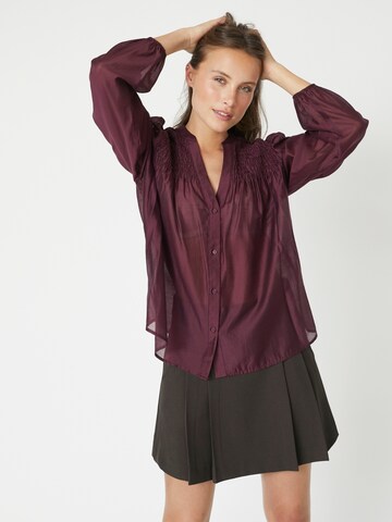 co'couture Blouse 'Taffy' in Lila: voorkant