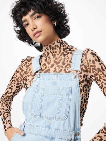 Warehouse Wide leg Jean Overalls in Blue