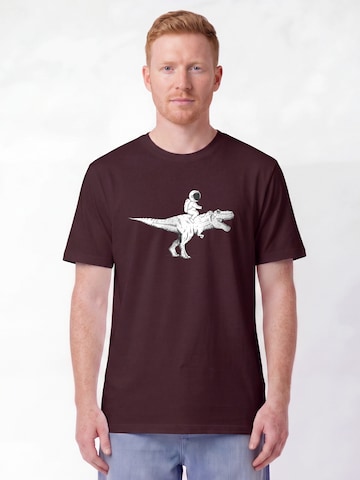 T-Shirt 'Astronaut On T-Rex' Watapparel en rouge : devant