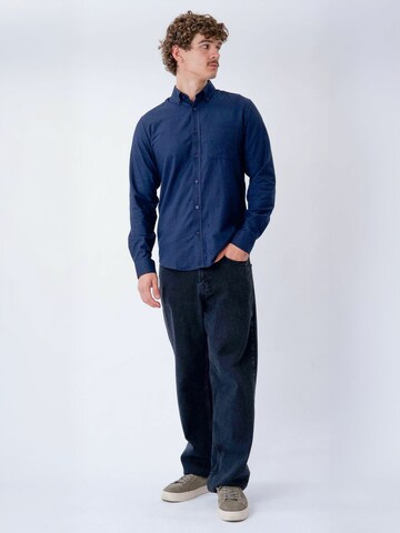 TEESHOPPEN - Ajuste regular Camisa ' Flannel ' en azul: frente