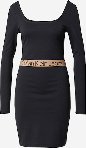 Rochie de la Calvin Klein Jeans pe negru: față