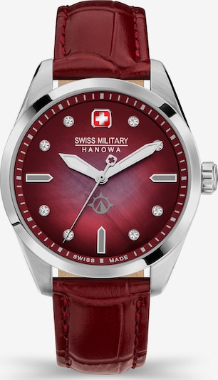 SWISS MILITARY HANOWA Uhr in rot / silber / weiß, Produktansicht