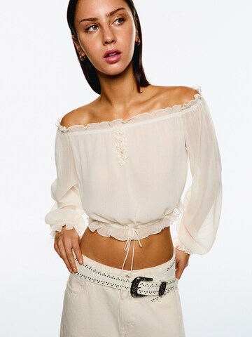 Bershka Bluza | bež barva: sprednja stran