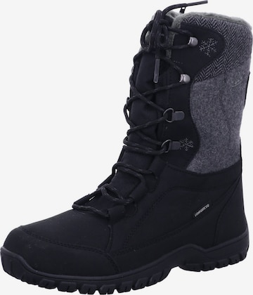 LICO Snowboots 'Stiefeletten/Boot Damen 710161 7019 Leder-Mix in schwarz' in Zwart: voorkant