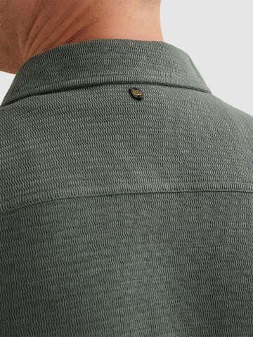 PME Legend Regular fit Overhemd 'Shirt with short sleeves in interlock jersey' in Groen