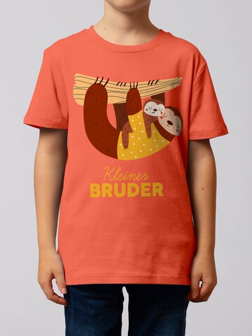 watabout.kids Shirt 'Faultier Kleiner Bruder' in Orange