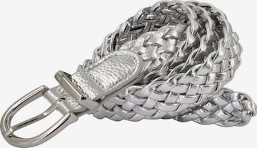 styleBREAKER Gürtel 'Flechtgürtel schmal' in Silber: Vorderseite