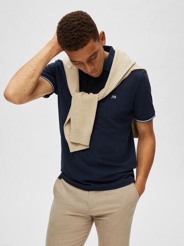 SELECTED HOMME Poloshirt 'Dante' in Blau