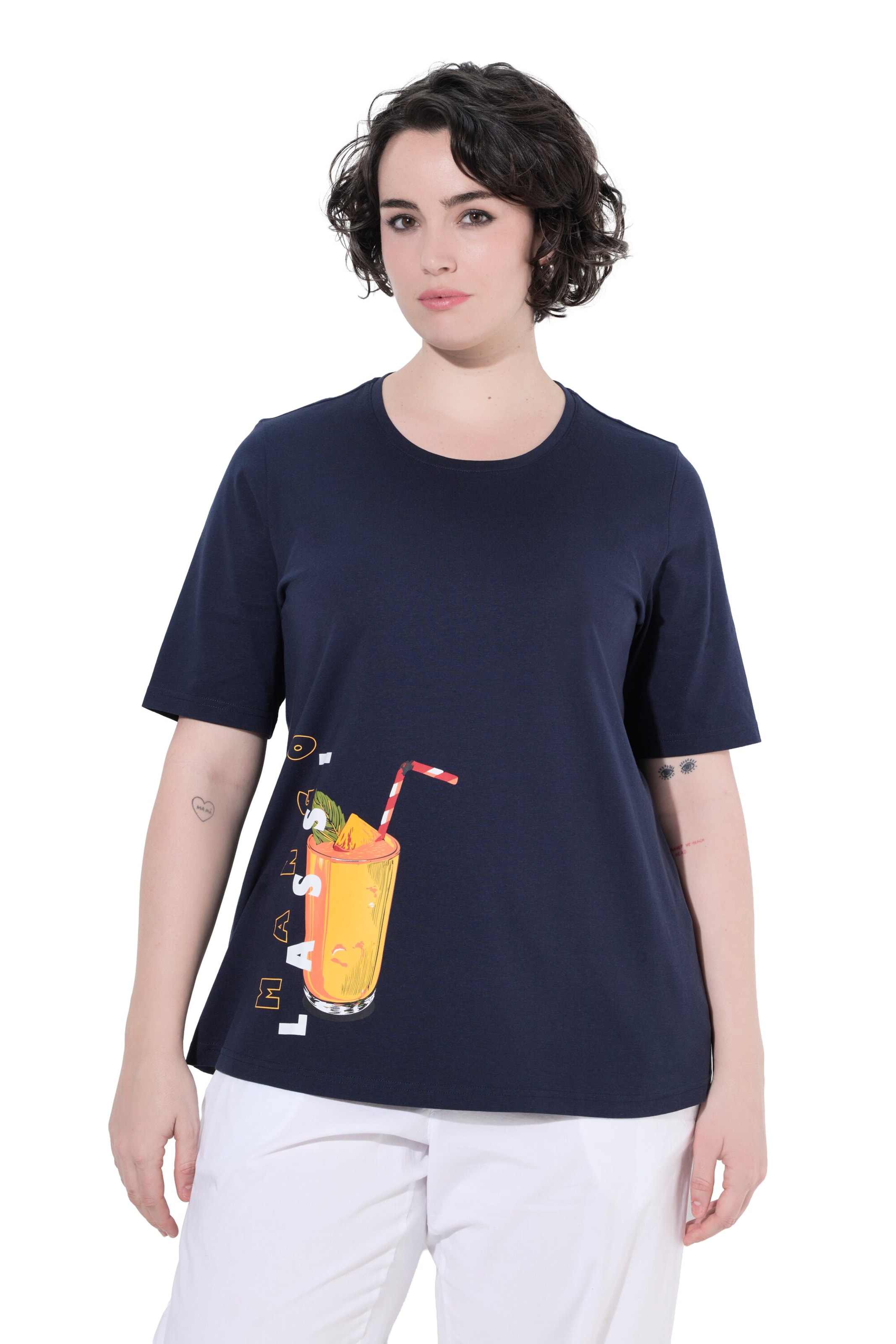 Ulla Popken T-Shirt in Blau: Vorderseite