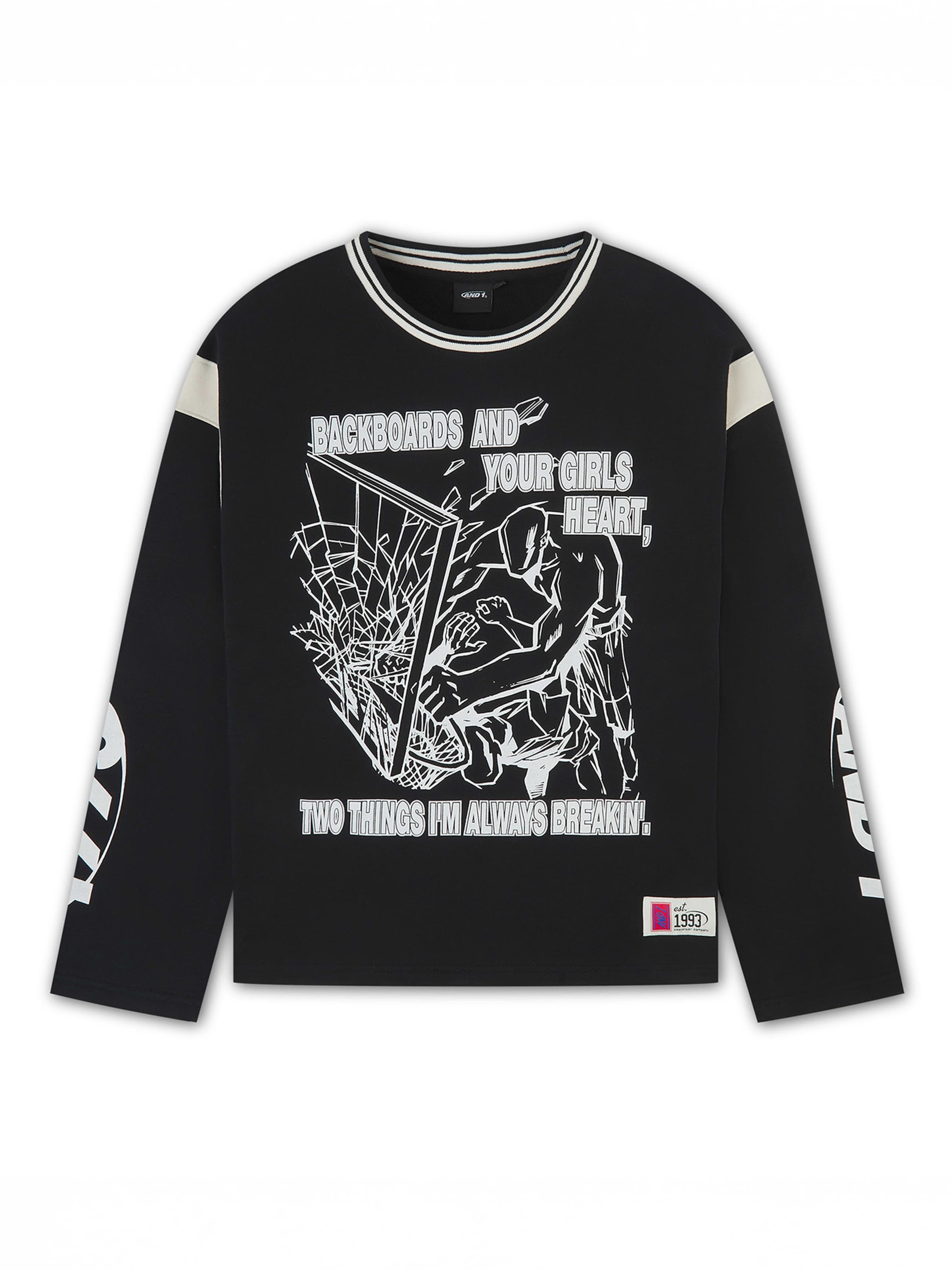 Sweat-shirt AND1 en noir : devant