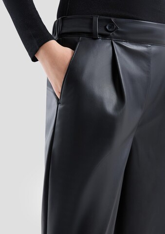 Wide Leg Pantalon à pince QS en noir