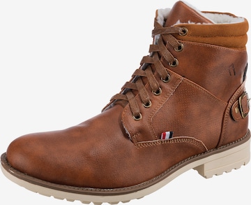 Freyling Lace-Up Boots in Brown: front