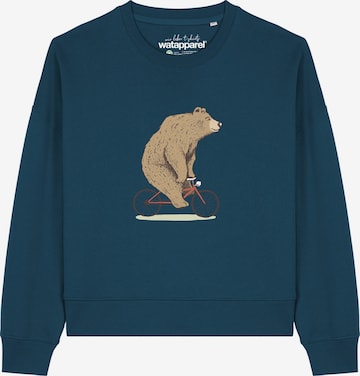 Watapparel Sweatshirt 'Fahrradbär ' in Grün: Vorderseite