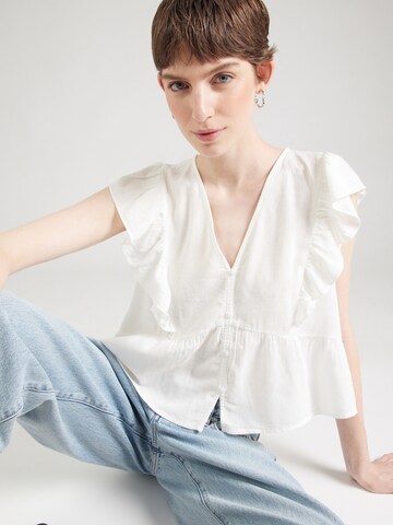 Chemisier 'ONLRIAN FLONCE' ONLY en blanc : devant