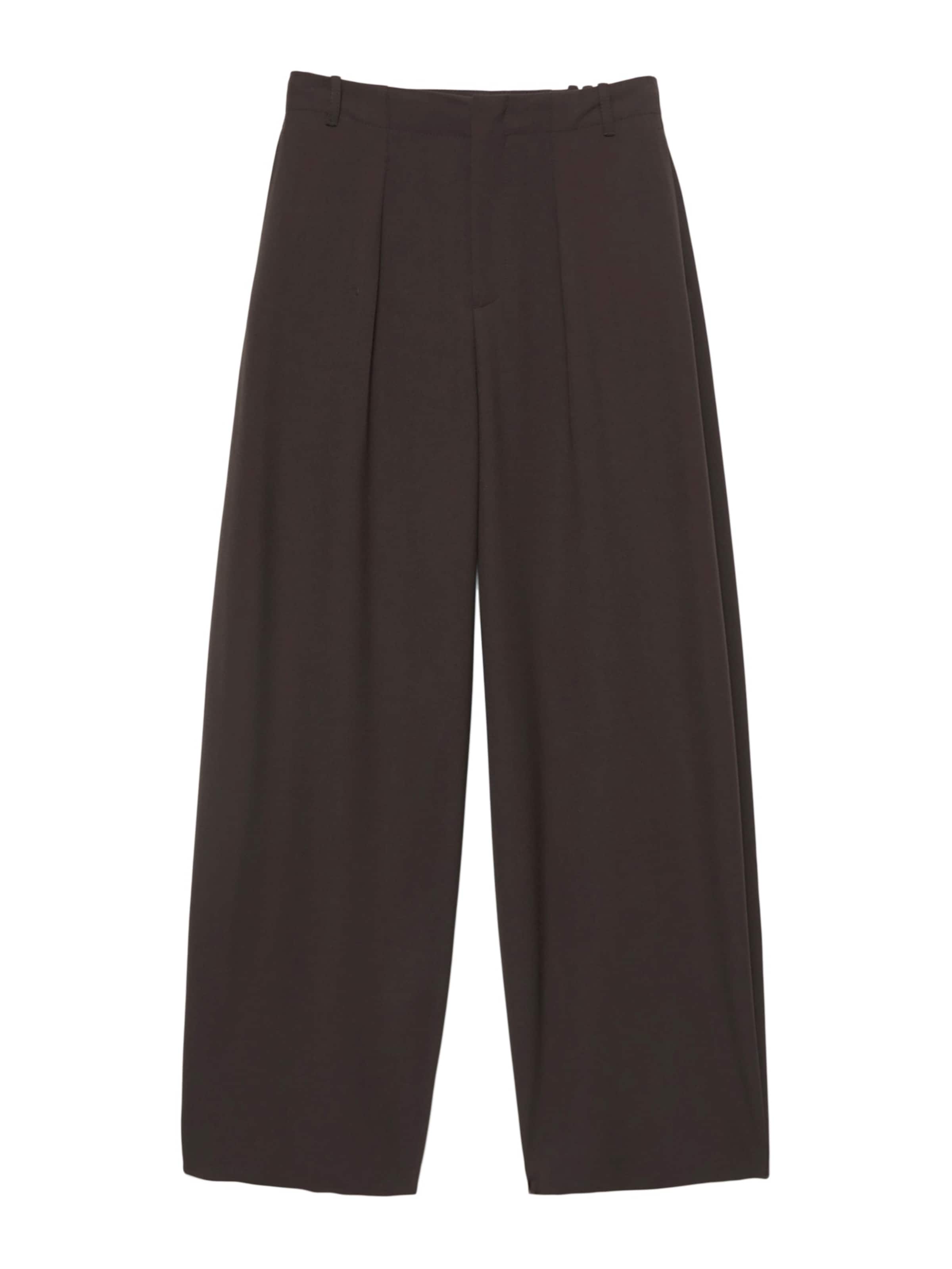 Pull&Bear Barrel Plisované nohavice - Hnedá: predná strana