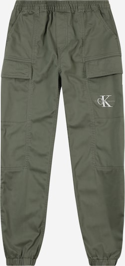 Kelnės 'Essential' iš Calvin Klein Jeans, spalva – rusvai žalia / balta, Prekių apžvalga