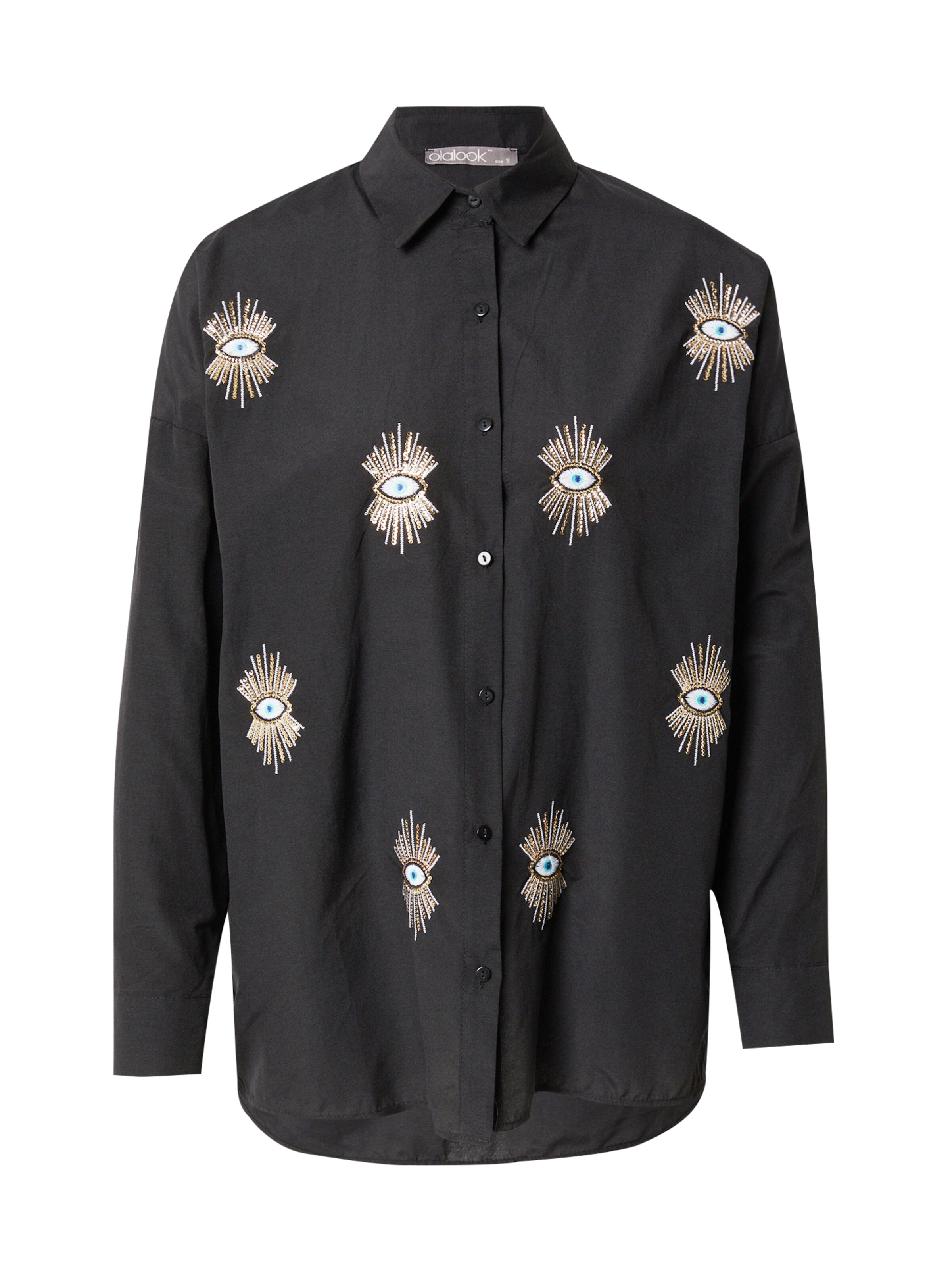 melns olalook Blūze: no priekšpuses