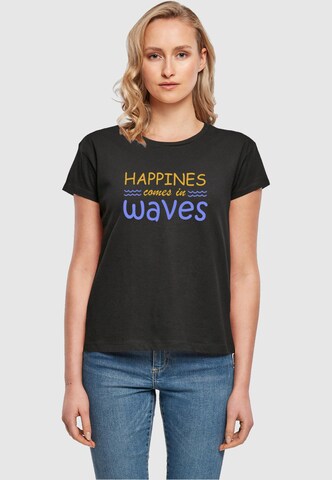T-shirt 'Summer - Happines Comes In Waves' Merchcode en noir : devant