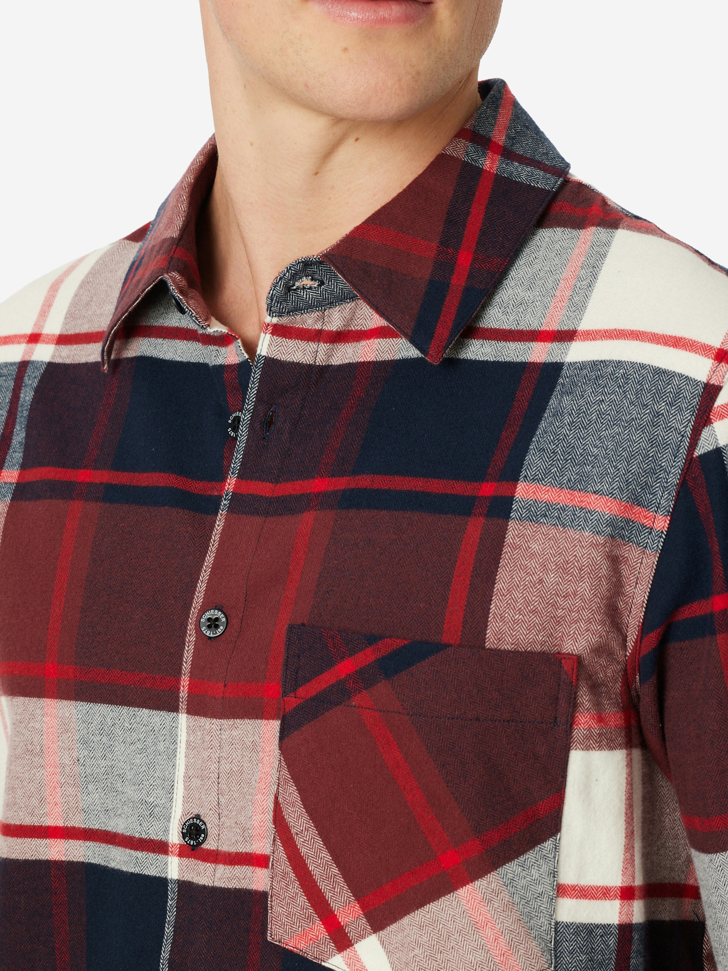 SCHIESSER Pyjama ' Selected Premium Warming ' in Rot