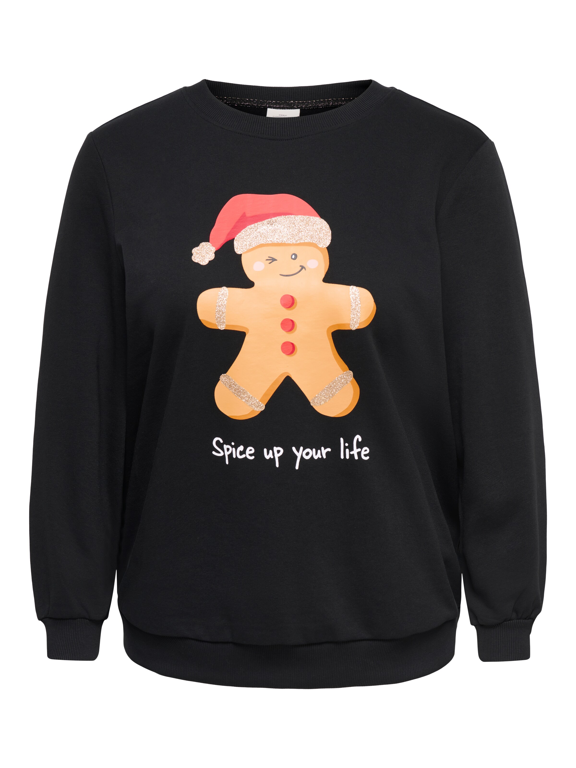 Sweat-shirt 'CARXMAS SNOW' ONLY Carmakoma en noir : devant
