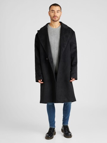 TOPMAN Between-Seasons Coat in Black