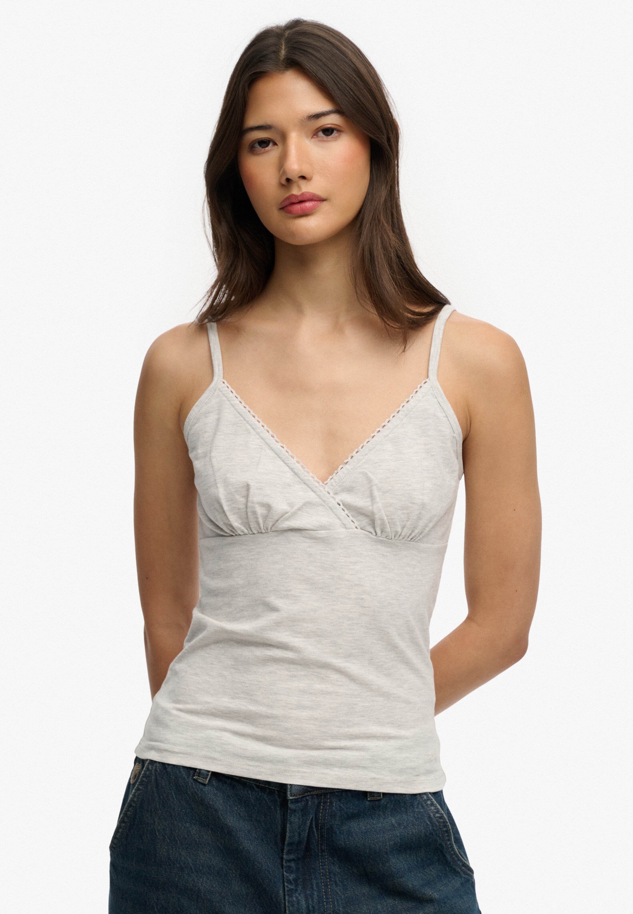 Superdry & Co Top 'Essentials' in Grey: front