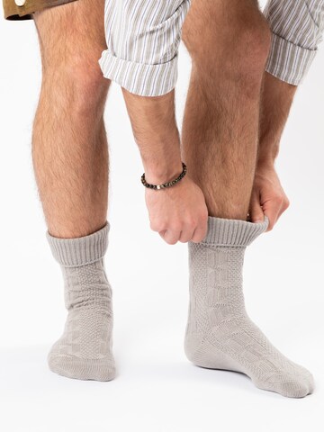 HerzSticht Traditional socks 'Enzian' in Grey