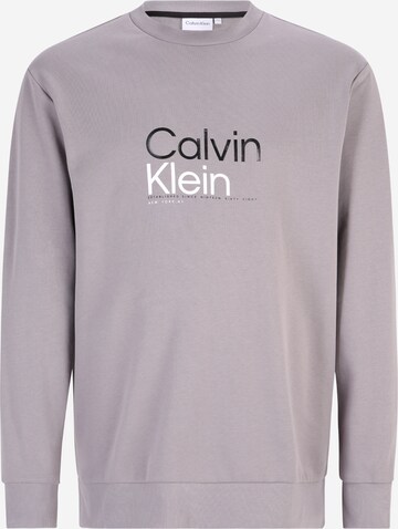 Calvin Klein Big & Tall Μπλούζα φούτερ σε γκρι: μπροστά