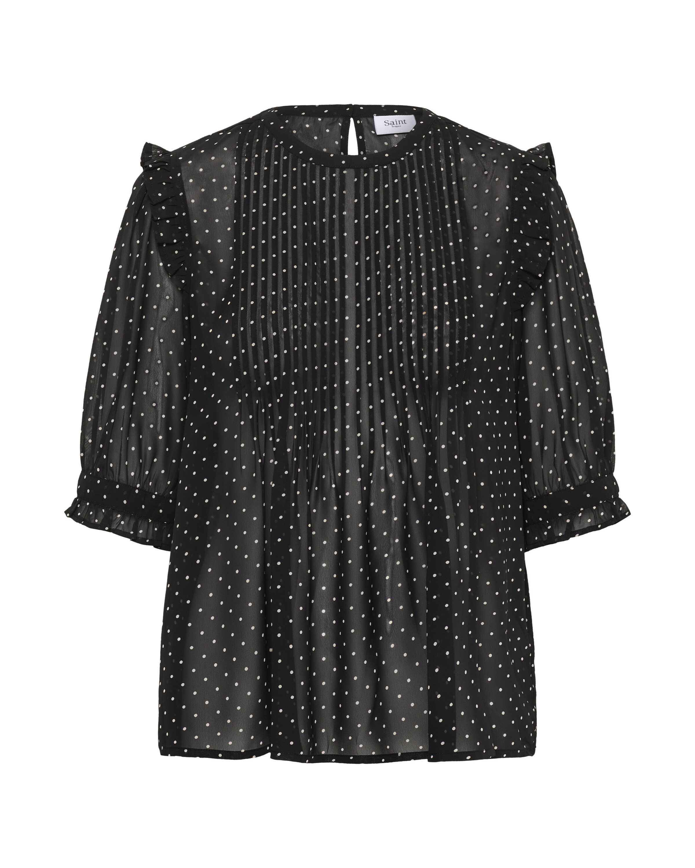SAINT TROPEZ Bluse 'Sabatina' in Schwarz: Vorderseite