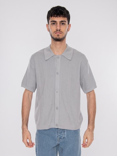 EDWIN Strickjacke 'Luis Buttoned Polo Grey'‌‌‌‌‌‌‌‌‌‌ in S in grau, Produktansicht