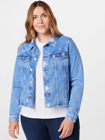 Tommy Jeans Curve Tussenjas in Blauw: voorkant