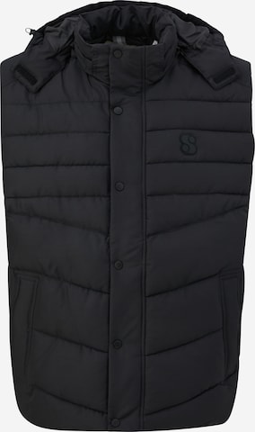 s.Oliver Men Big Sizes Vest in Black: front