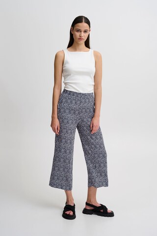 ICHI Wide leg Broek 'Marrakech' in Blauw