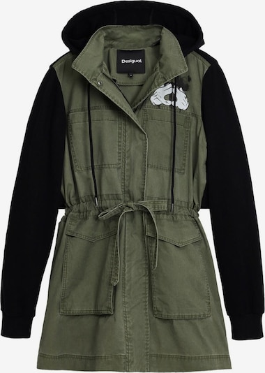 Parka de primăvară-toamnă Desigual pe verde / negru / alb, Vizualizare produs