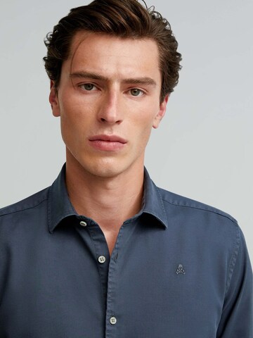 Scalpers Regular fit Button Up Shirt 'New Honeycomb' in Blue