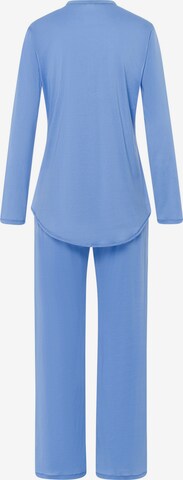 Hanro Pyjama ' Cotton Deluxe ' in Blauw