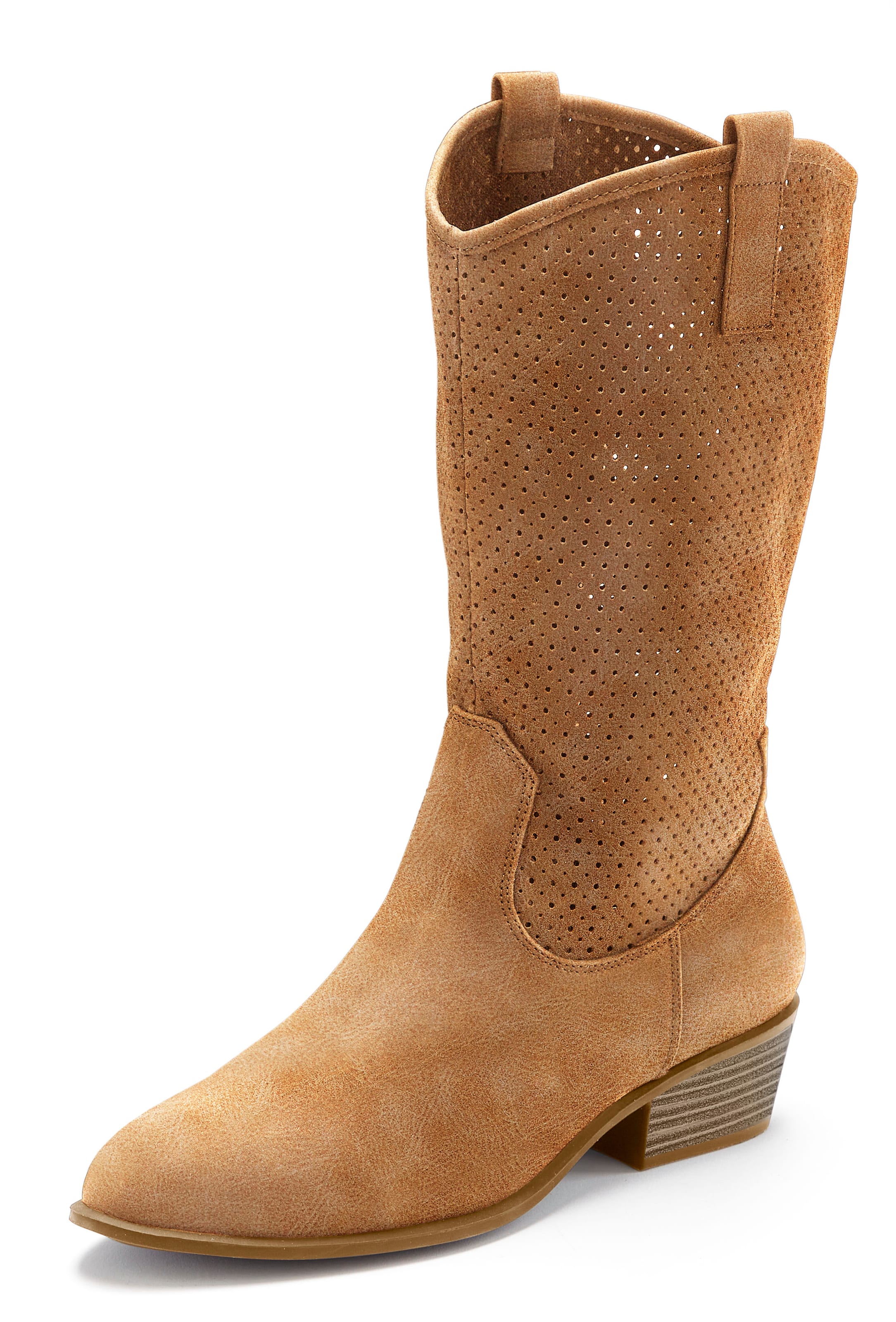 LASCANA Cowboy boot in Beige: front